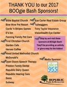 BOOgie Bash Sponsor Thank You