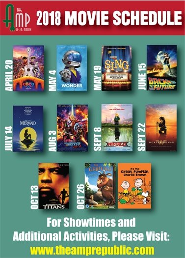 2018 Amp Movie Schedule
