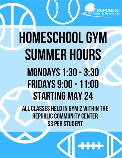 Homeschool Gym Summer Hours