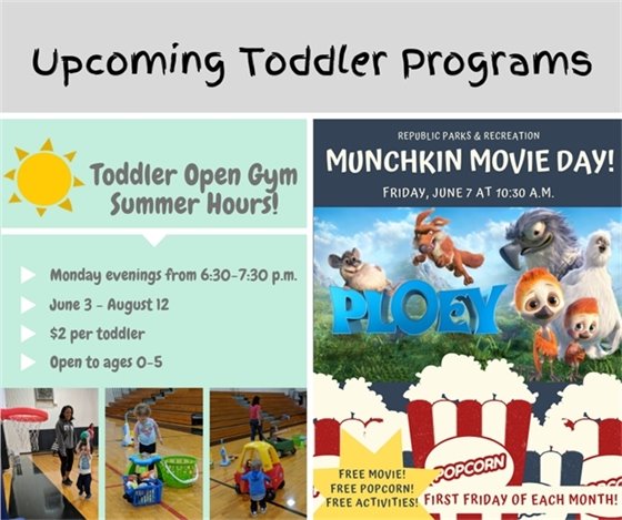 Upcoming Toddler Programs