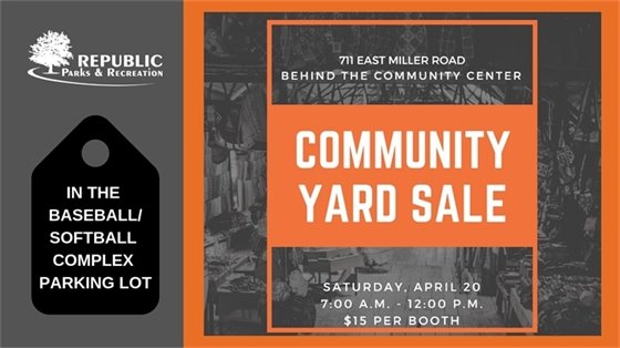 Community Yard Sale Saturday, April 20