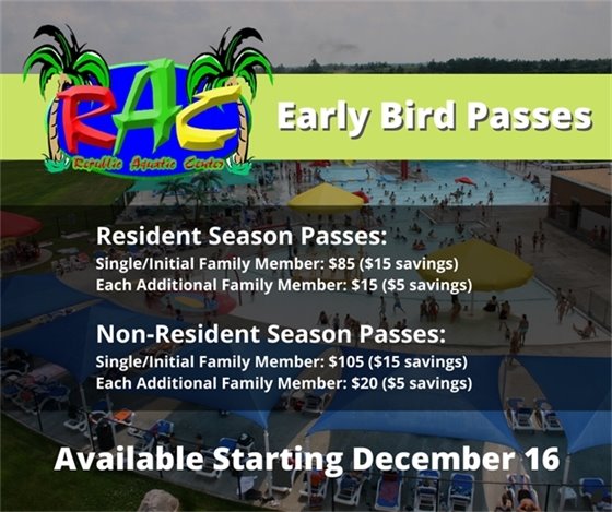 RAC Early Bird Season Passes