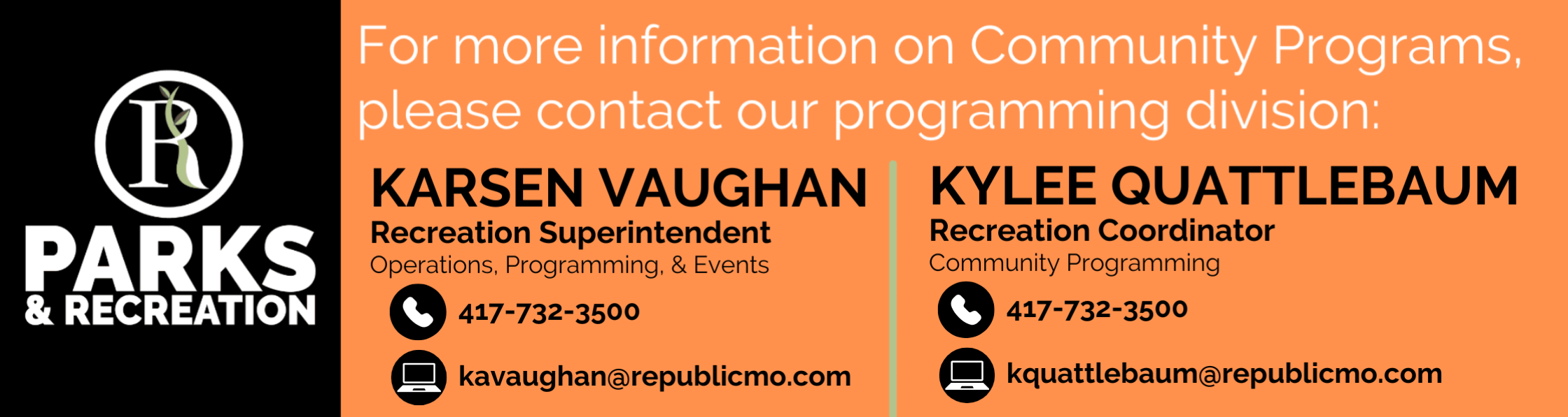 Community Programs Contact Info. 417-732-3500